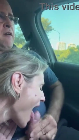 Bald man and real blonde have sex in a car porn video